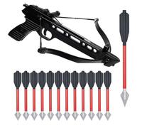 MIWEITOO Enhance Your Crossbow Experience with 6.3 Inch Aluminum Crossbow Bolts Arrows - 24 Pack for Target Practice and Small Game Hunting (Color : Gold+Red)