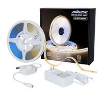 MIWISE COB LED Strip Light 10M CRI 90+ Natural White 4000K High Light Dimmable Super Bright Flexible DC24V LED Tape Light with Driver/Dimmer, for Cabinet, Home, Office, Projects