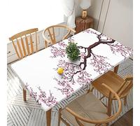 MIWOIE Cherry Blossoms Tree Tablecloth Fitted Table Cloth For Rectangle Table, Elastic Edged Table Cover For Indoor Outdoor Patio Picnic, 30 X 60 Inch.