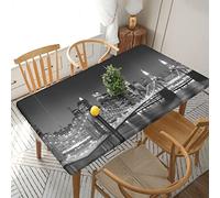 MIWOIE New York Tablecloth Fitted Table Cloth For Rectangle Table, Elastic Edged Table Cover For Indoor Outdoor Patio Picnic, 30 X 60 Inch.