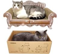 miwoowim Cat Scratcher Bed, 23 Inch Cat Couch and 17.4 Inch Scratch Box with Refillable Pad, Large Cats Lounger
