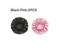 (Mix-2pcs-6) New Women's Satin Solid Wide-brimmed Sleeping Hat Unisex Head Wrap Elastic Band Cap Hair Care Bonnet Night Hat bonnet de nuit