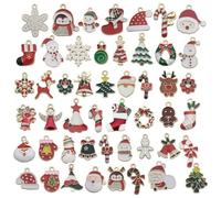 Mix 50 Christmas Pendant Pendants Christmas Series Drip Oil for Kawaii Snowflake Snowman Pendant Tree Q1E6 Xmas