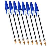 Mix 50 x Ball Pens Ball Point Biros BLACK BLUE Pen Medium Tip Ballpoint Basic Stationery Daily Casual Use Smooth Fluent Exam Papers Writing UK FREE P&P (Blue PEN)