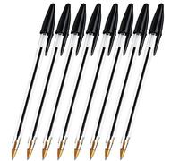 Mix 50 x Ball Pens Ball Point Biros BLACK BLUE Pen Medium Tip Ballpoint Basic Stationery Daily Casual Use Smooth Fluent Exam Papers Writing UK FREE P&P (Black PEN)