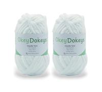 Mix and match colors, automatic return to checkout Never compressed to keep yarn fluffy 2 packs chenille yarn size 6 50g 35m crochet yarn white