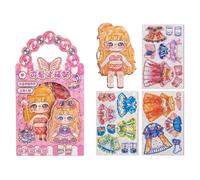 Mix And Match Magnet Figures - Wardrobe Styling Puzzle | Printed Card Panels with Themed Clothing Accessories, Interactive Storytelling Entertainment Pack for Children Development