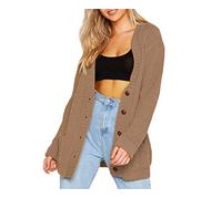 Mix Brand Elegant Womens Chunky Cable Knit Cardigan Daisy Button Everyday Aran Long Sleeves Grandad Plus Sizes UK (Mocha, 2XL (20-22))