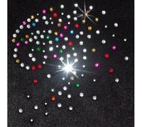 Mix Colours Spiral Splash Iron-On Hotfix Rhinestone Diamante Tshirt Transfer Applique Patch