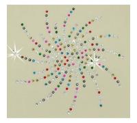 Mix Colours SS10 5 Inch Spiral Iron-On Rhinestone Crystal Bead Custom Tshirt Transfer Patch