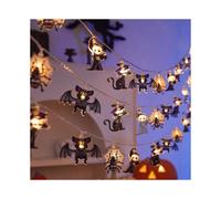 (MIX D, 3m 20LED) 1.5/3m Halloween LED Light String Pumpkin Ghost Spider Web Bat Chandelier Battery Powered Halloween Home Decoration Props 2025