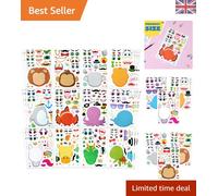 Mix & Match Animal Sticker Set for Kids - 36pcs Fun in Safari & Fantasy Themes