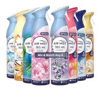 Mix & Match Any 6 Air Mist Air Freshener Spray 185ml Long Lasting Odour Eliminator for Home, Office & Bathroom Assorted Scents Blossom Breeze, Cotton Fresh, Gold Orchid, Lavender, Ocean Escape, Vanill