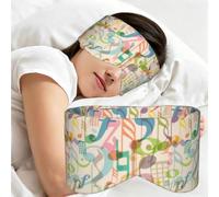 Mix Match Retro Musical Note Music, Sleep Mask for Home Travel, Full Eye Covers Light Blocking Eye Mask Sleep Eye and Ear Muffs