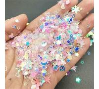 Mix Moon Star Heart Nail Sequins for Craft Glittering Crystal Loose Sequin Paillettes DIY Manicure Nail Art Decoration Confetti-Mix Pink MH-20g