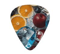 Mix of ice and fruit Patterned Guitar Picks - 12-Piece Set with 3 Different Thicknesses, Suitable for Electric and Acoustic Guitars