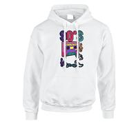 Mix Tape 90s Mens Hoody Pullover Party Jumper Dad Funny Gift Hoodie Top Printed Design White - Medium