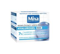 Mixa Hyalurogel Moisturising Cream Face Mask Night Building with Hyaluronic Acid for Sensitive, Dehydrated and Tired Skin, Moisture up to 24 Hours, 50 ml