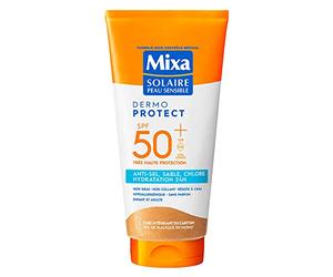 Mixa Solar Sun Lotion for Sensitive Skin - Sun Care Milk, Very High Protection SPF 50+ UVA, UVA Long, UVB - Anti-Salt, Sand and Chlorine - Moisture 24 Hours - Waterproof - Hypoallergenic - 175