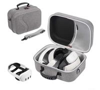 Mixabloem Protective Hard Case For Meta 3S, EVA Storage Box With Zipper Mesh Pocket, For VR Gear Headphones Data Cables Black Grey(Gray)