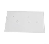 Mixabloem Smart Wifi Touch Wall Switch, 2 Gang Glass Panel Remote Control Via App Voice, Compatible With For Alexa Google Home For Modern Living Room(3 Gang-White)