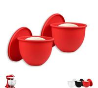 Mixaid Silicone Liners for Kitchenaid Official Tilt-Head 5 Qt Mixers Kitchen Aid Silicone Bowl Insert, Mixer Attachments & Accessories, with Pour Spout Replacement Mixers Bowls (2pcs Red)