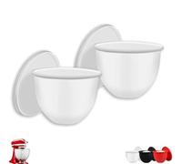 Mixaid Silicone Liners for Kitchenaid Official Tilt-Head 5 Qt Mixers Kitchen Aid Silicone Bowl Insert, Mixer Attachments & Accessories, with Pour Spout Replacement Mixers Bowls (2pcs White)