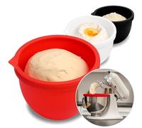 MixAid Silicone Liners for KitchenAid Tilt-Head 5 Qt Mixers - Mixer Attachments & Accessories - Replacement Mixer Bowls No Longer Needed - 3 Liners and 3 Lids Included (Not for Bowl-Lift Models)