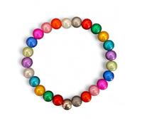 Mixalie Miracle Beads Bracelet 3D Effect Iridescent Colour Games Handmade Elastic & Comfortable - Gift Idea for Women, Standard, Plastic, No Gemstone