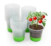 MIXC 30 Packs 5 Inch Reinforced Nursery Pots with Silicone Base for Easy Transplant, Variety Pack Plastic Plant Pot Seedling Planter Seed Starter Flower