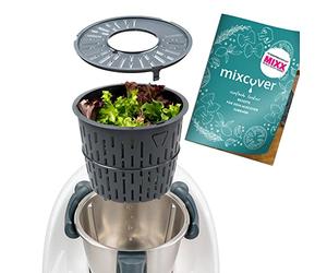 mixcover Improved Version Salad Spinner with Ebook Recipe Book Compatible with Thermomix TM7 TM6 TM5 - Washing and Drying Salad - Salad Dryer - Also Suitable for Cooking