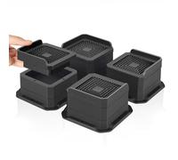 MixDora Bed Risers 1,2 Inch Stackable Furniture Risers with L-Shape Top Adjustable Sofa Raisers for Couches Table Chair 4 Pack Black (4 Pack, 1,2 Inch)