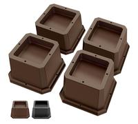 MixDora Bed Risers 2 Inch Furniture Risers Square Chair Risers for Bed Sofa Table Couch 4 Pack Dark Brown