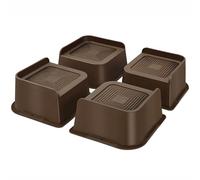 MixDora Bed Risers 2 inch Heavy Duty 4 Pack Dark Brown Funiture Risers L Shape Table Riser Chair Raisers Lifter for Sofas Couches Desks (Dark Brown, 2 inch)