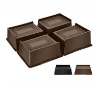 MixDora Bed Risers 2 Inch Rectangular Furniture Risers L-Shape Anti-Slip Sofa Risers for Couches Table Chair 4 Pack Dark Brown (Dark Brown, 2 Inch)