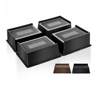 MixDora Bed Risers 2 Inch Rectangular Furniture Risers L-Shape Anti-Slip Sofa Risers for Couches Table Chair 4 Pack Black (4 Pack, 2 Inch)