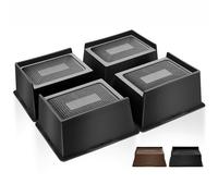 MixDora Bed Risers 3 Inch Rectangular Furniture Risers L-Shape Anti-Slip Sofa Risers for Couches Table Chair 4 Pack Black (4 Pack, 3 Inch)