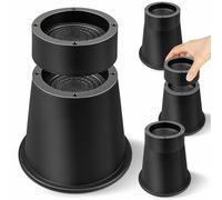 MixDora Bed Risers 4, 6 Inch Stackable Furniture Risers Heavy Duty Adjustable Chair Raisers for Desks Couches Sofas Table Set of 4 Pack Black (4,6 Inch)