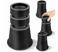 MixDora Bed Risers 4, 6 or 8 Inch Stackable Furniture Risers Heavy Duty Adjustable Chair Raisers for Desks Couches Sofas Table Set of 4 Pack Black (4,6,8 Inch)