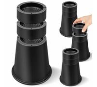 MixDora Bed Risers 6,8,10 Inch Stackable Furniture Risers Heavy Duty Adjustable Chair Raisers for Desks Couches Sofas Table Set of 4 Pack Black (6,8,10 Inch)