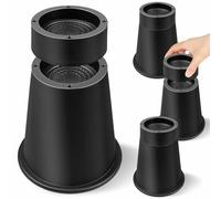 MixDora Bed Risers 6, 8 Inch Stackable Furniture Risers Heavy Duty Adjustable Chair Raisers for Desks Couches Sofas Table Set of 4 Pack Black (6,8 Inch)