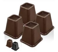 MixDora Bed Risers 6 Inch Heavy Duty Furniture Risers Square Chair Risers for Bed Sofa Table Couch 4 Pack Dark Brown