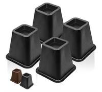 MixDora Bed Risers 6 Inch Heavy Duty Furniture Risers Square Chair Risers for Bed Sofa Table Couch 4 Pack Black (6 Inch)