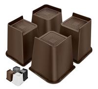 MixDora Bed Risers 6 inch Oversized Furniture Risers Heavy Duty L-Shape Sofa Risers for Couches Table Chair Set of 4 Pack Dark Brown (Dark Brown, 6 inch)