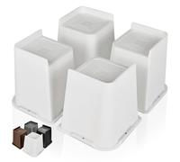 MixDora Bed Risers 6 inch Oversized Furniture Risers Heavy Duty L-Shape Sofa Risers for Couches Table Chair Set of 4 Pack (White, 6 inch)