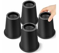 MixDora Bed Risers 6 Inch Round Furniture Risers Heavy Duty Chair Raisers for Desks Couches Sofas Table Set of 4 Pack Black (6 Inch)