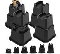 MixDora Bed Risers 7 Inch Heavy Duty Stackable Adjustable Furniture Risers Elevation in Heights 3, 4, 7 Inch Bed Lift Risers for Caster Wheels or Posts of Bed Table Couch Chair Black (3,4,7 Inch)