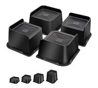MixDora Bed Risers Heavy Duty 3 inch Furniture Risers L-Shape Table Riser Chair Raisers Lifter for Sofas Couches Desks Set of 4 Pack