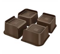 MixDora Bed Risers Heavy Duty 3 inch Furniture Risers L-Shape Table Riser Chair Raisers Lifter for Sofas Couches Desks Set of 4 Pack Dark Brown (Dark Brown, 3 inch)