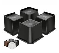 MixDora Bed Risers Heavy Duty 4 inch Furniture Risers L-Shape Table Riser Chair Raisers Lifter for Sofas Couches Desks Set of 4 Pack